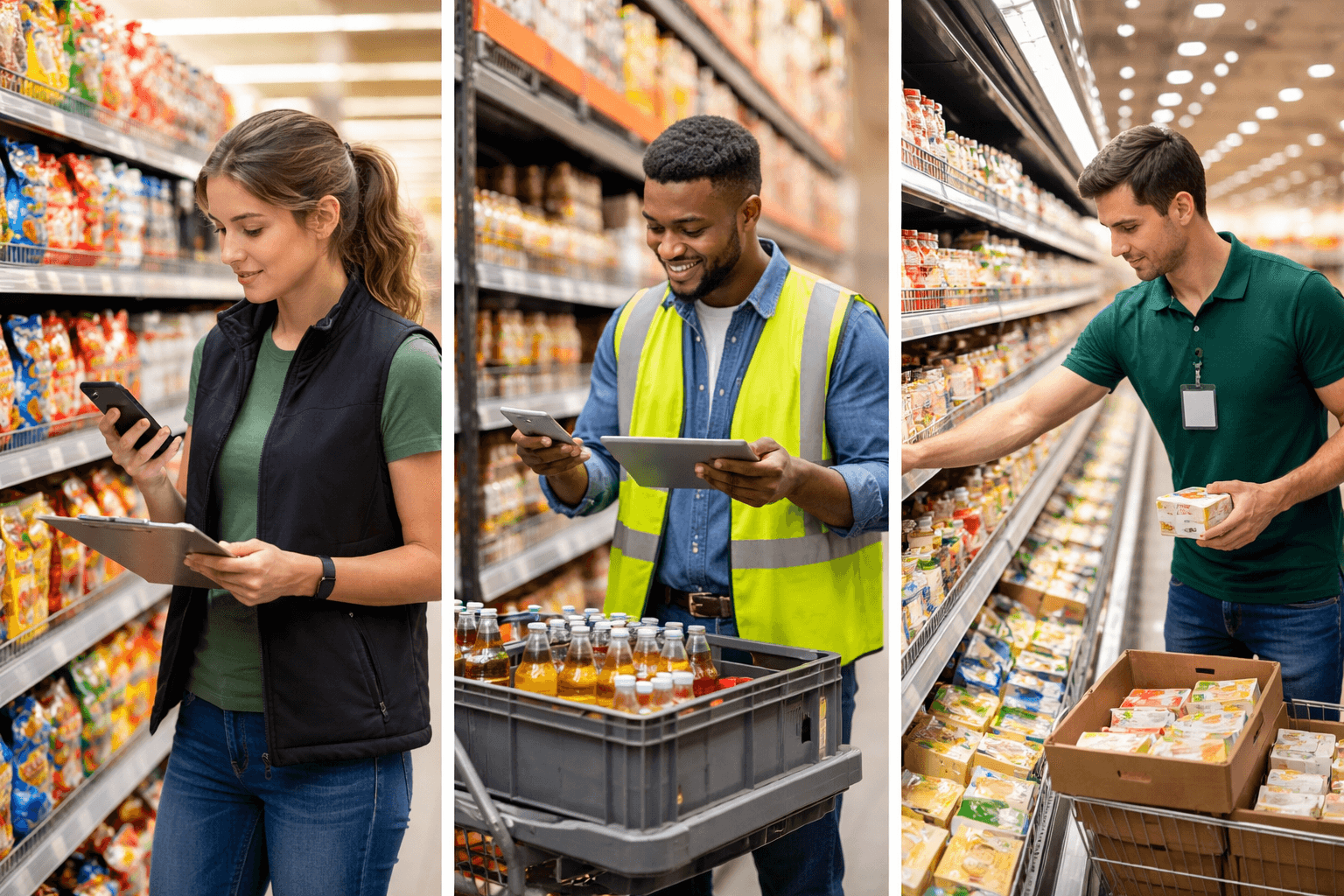 Merchandiser working in store